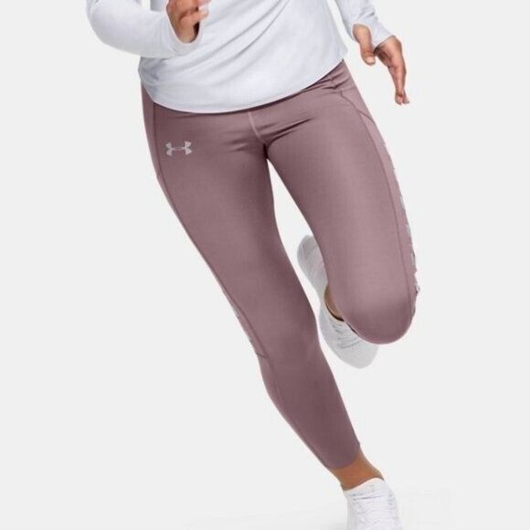 Under Armour women large UA Qualifier Speedpocket Roadside Runway Crop Tights - Picture 1 of 13